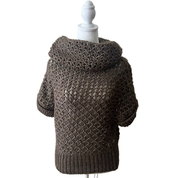 Vintage Escada Knit Virgin Wool Alpaca Blend Sweater Brown Size 38 Made In Italy - Picture 1 of 5